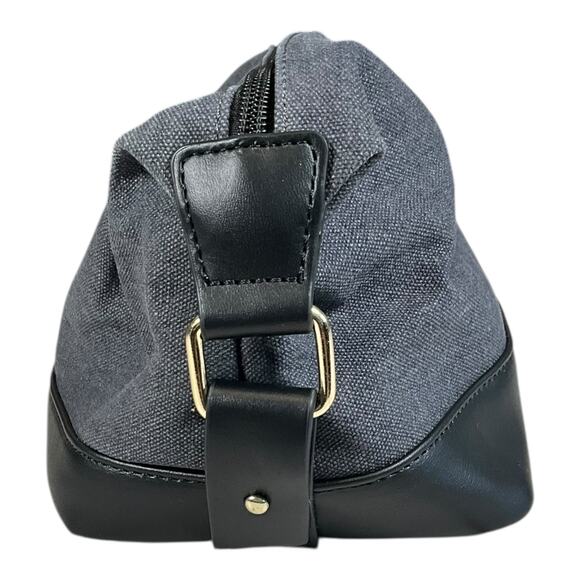 London Fog Canvas Cosmetic Bag NWT Gray Black Travel Toiletry Case Men Organizer - Picture 4 of 13